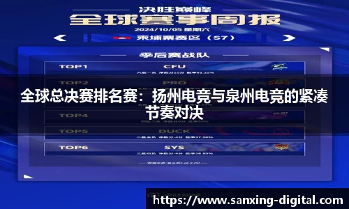 全球总决赛排名赛：扬州电竞与泉州电竞的紧凑节奏对决